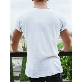 Spade A Print, Men's Graphic Design Crew Neck Active T-shirt, Casual Comfy Tees For Summer, Men's Clothing Tops For Daily Gym Workout Running