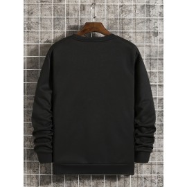 Men's Casual Color Block Pullover Sweatshirt, Street Style Long Sleeve Sweatshirt For Autumn And Winter Best Sellers